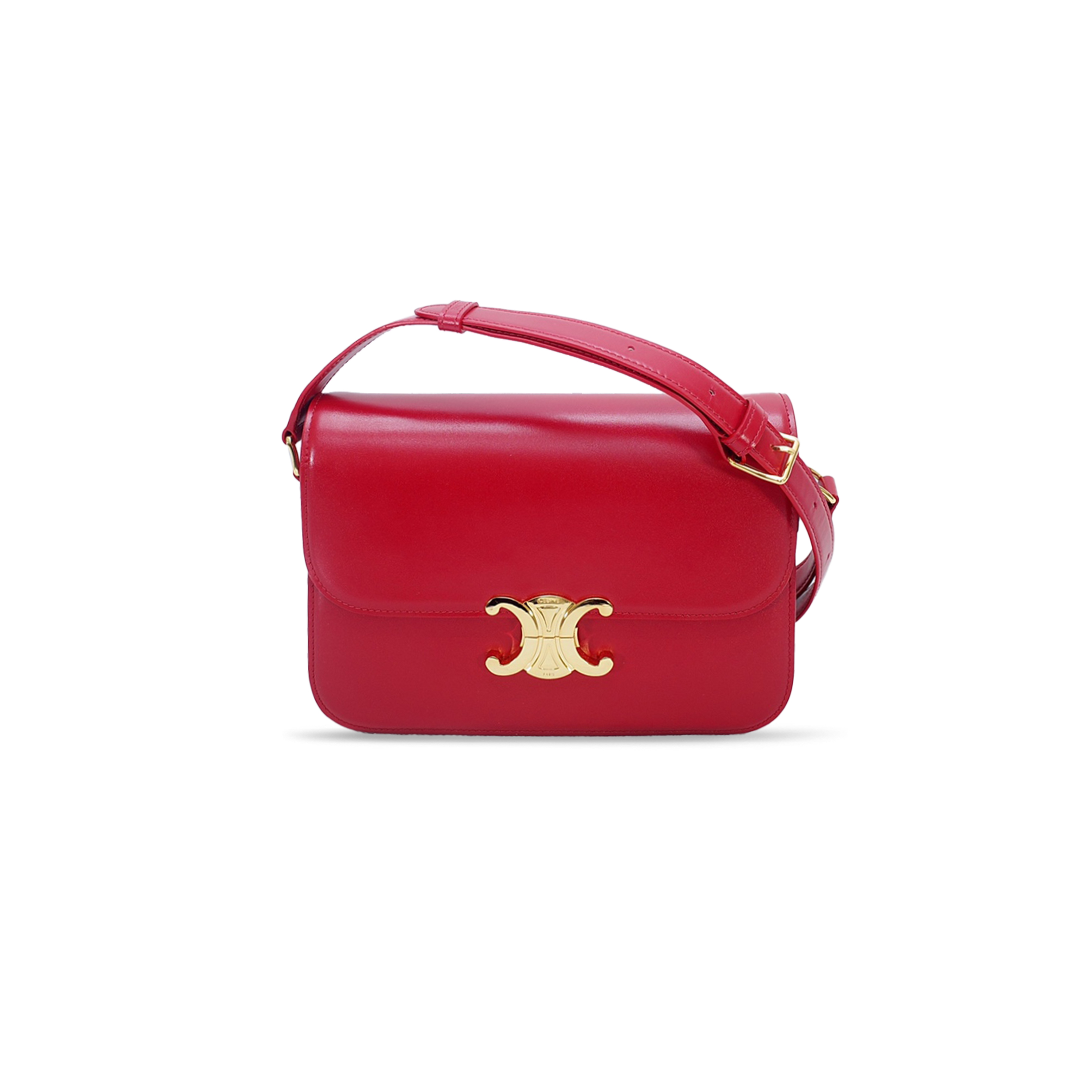 CELIN MEDIUM TEEN TRIOMPHE BAG IN SHINY CALFSKIN 187363BF4.28LV (22.5*16.5*7.5cm)